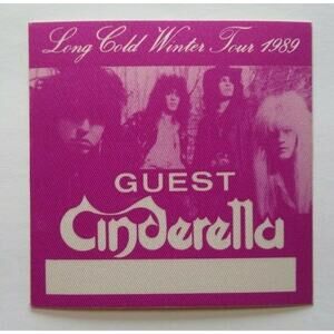 Cinderella Backstage Pass Original Concert Tour Hard Rock Music Metal Purple